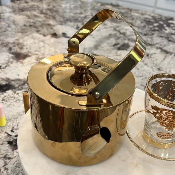 NWT GOLD METAL TEA POT 1.5 LITER - Picture 12 of 17